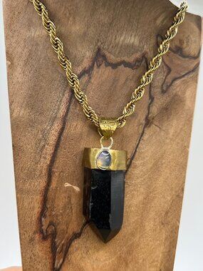 Handmade Mexican Opal & Smoky Quartz Pendant